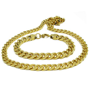SSN0031-Fake Gold Stainless Steel Necklace