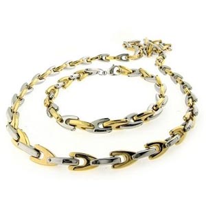 SSN0032-Fake Gold Stainless Steel Necklaces