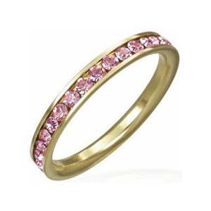 SSR0104-Stainless Steel CZ Stone Wedding Ring