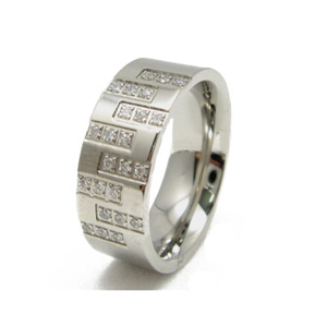SSR0113-Stainless Steel CZ Wedding Rings
