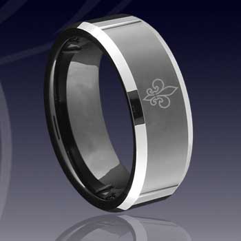 WCR0007-Black Tungsten Carbide Band