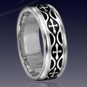 WCR0023-Tungsten Carbide Black Wedding Band