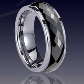 WCR0037-Black Tungsten Carbide Band