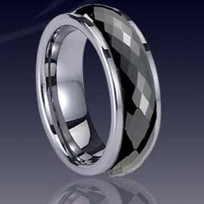 WCR0037-Black Tungsten Carbide Band