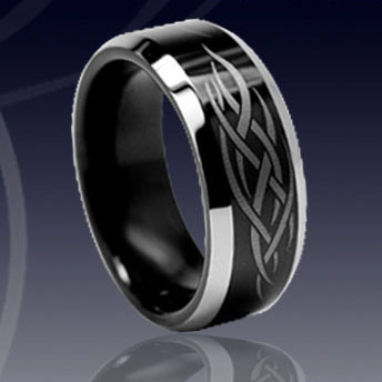 WCR0040-Black Tungsten Wedding Rings