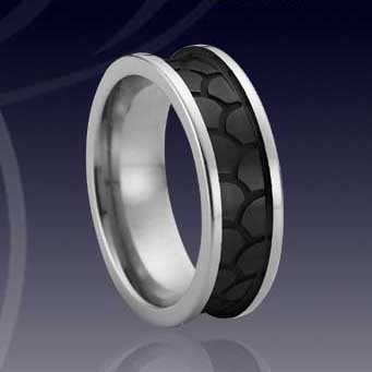 WCR0042-Black Tungsten Wedding Bands