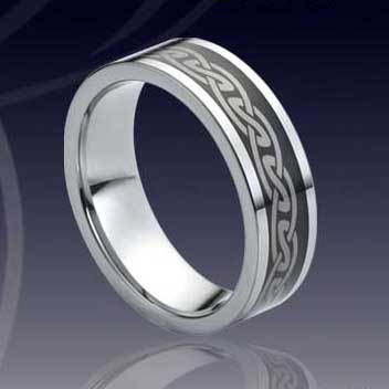 WCR0060-Cheap Tungsten Inlay Ring