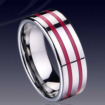 WCR0066-Inlay Tungsten Carbide Wedding Band