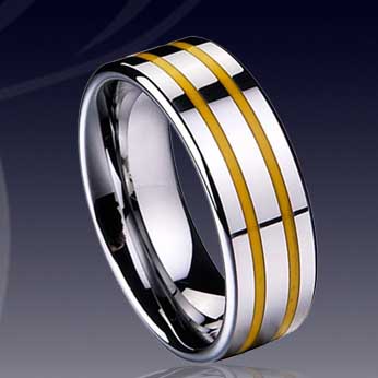 WCR0067-Inlay Tungsten Carbide Wedding Bands