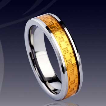 WCR0084-Carbon Fiber Tungsten Wedding Band