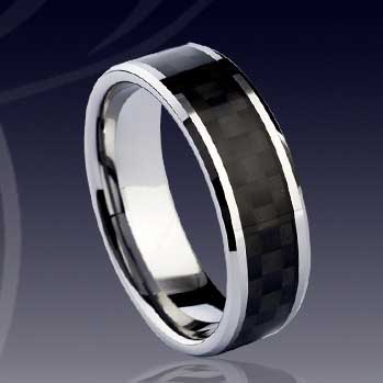 WCR0089-Carbon Fiber Inlay Tungsten Carbide Rings
