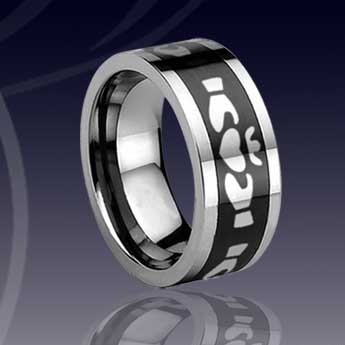 WCR0093-Popular Tungsten Inlay Rings
