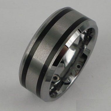 WCR0124-Carbon Fiber Tungsten Wedding Band