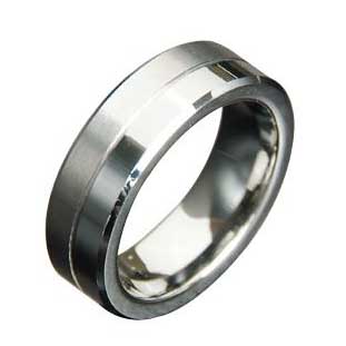 WCR0140-Cheap Tungsten Inlay Ring