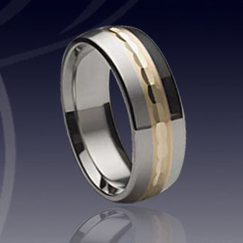 WCR0317-Tungsten Gold Inlay Wedding Bands