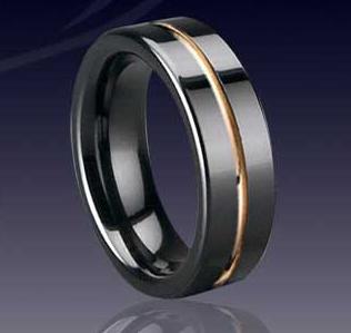 WCR0325-Tungsten Rings With Gold Inlay