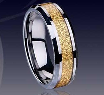WCR0329-Gold Inlay Tungsten Carbide Rings