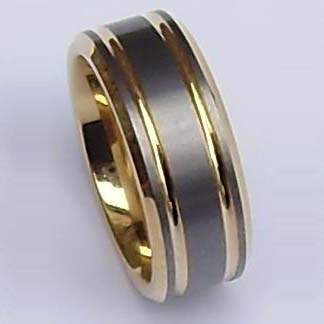WCR0290-Gold Plated Tungsten Wedding Rings