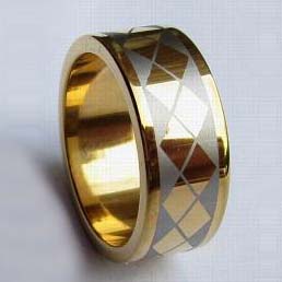 WCR0291-Gold Plated Tungsten Wedding Band