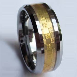 WCR0292-Gold Plated Tungsten Wedding Bands