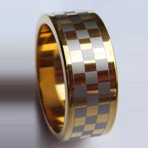 WCR0293-Gold Plated Tungsten Carbide Wedding Band