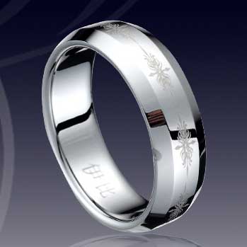 WCR0361-Engraved Tungsten Ring