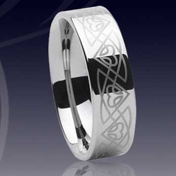 WCR0391-Tungsten Engraved Ring
