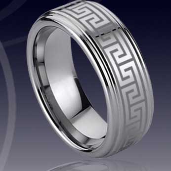 WCR0392-Tungsten Engraved Rings