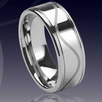 WCR0393-Popular Tungsten Engrave Ring
