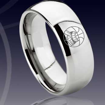 WCR0395-Popular Tungsten Engraved Ring