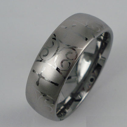 WCR0412-Popular Laser Engrave Tungsten Carbide Ring