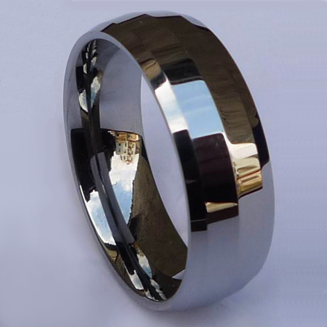 WCR0430-Polished Tungsten Carbide Wedding Bands