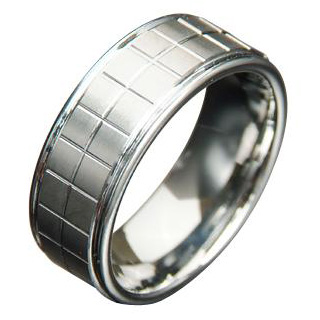 WCR0457-Polished Tungsten Wedding Band