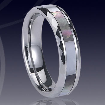 WCR0487-Tungsten Ring Shell Inlay