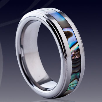 WCR0490-Tungsten Shell Inlay Rings