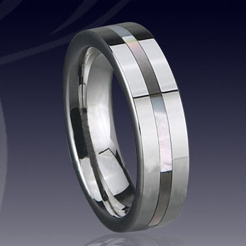 WCR0496-Shell Inlay Tungsten Carbide Rings