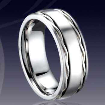 WCR0513-Shell Inlaid Tungsten Carbide Wedding Ring