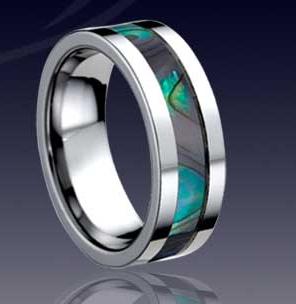 WCR0515-Shell Inlaid Tungsten Carbide Wedding Band