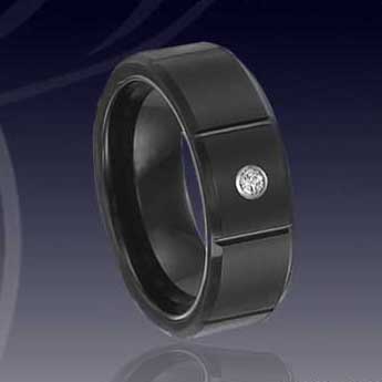 WCR0150-Tungsten CZ Stone Wedding Band