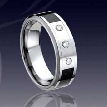 WCR0151-Tungsten CZ Stone Wedding Bands