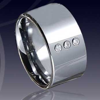 WCR0153-Tungsten Rings With CZ Stone