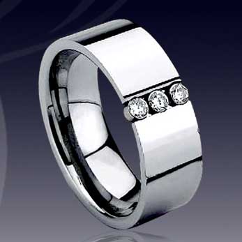 WCR0155-CZ Stone Inlay Tungsten Ring