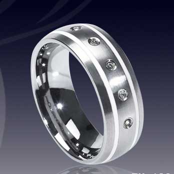 WCR0156-CZ Stone Inlay Tungsten Rings
