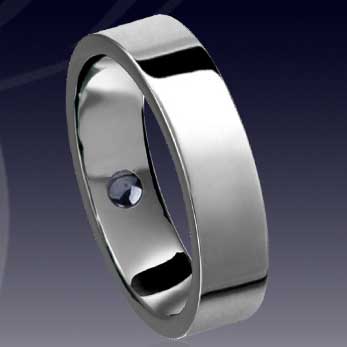 WCR0157-Tungsten CZ Ring