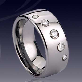 WCR0158-Tungsten CZ Rings