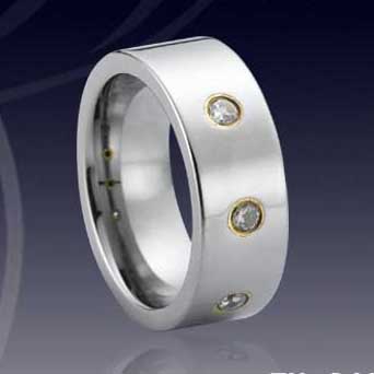 WCR0176-Tungsten Carbide CZ Wedding Band