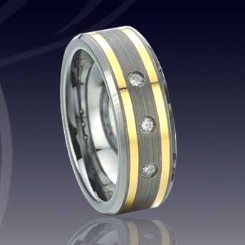WCR0185-Popular Tungsten Diamond Ring