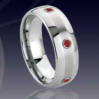 WCR0188-Tungsten CZ Stone Wedding Ring