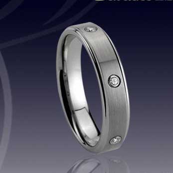 WCR0190-Tungsten CZ Stone Wedding Band