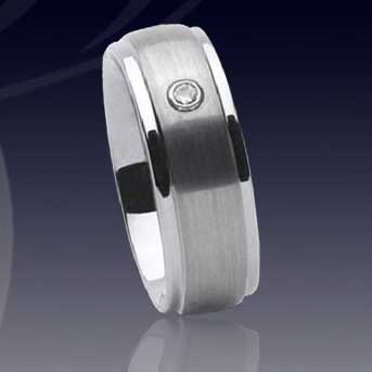 WCR0193-Tungsten Rings With CZ Stone
